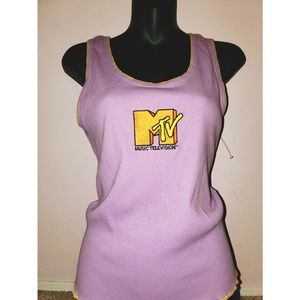 📺MTV MUSIC TELEVISION LILAC RIBBED TANK TOP📺